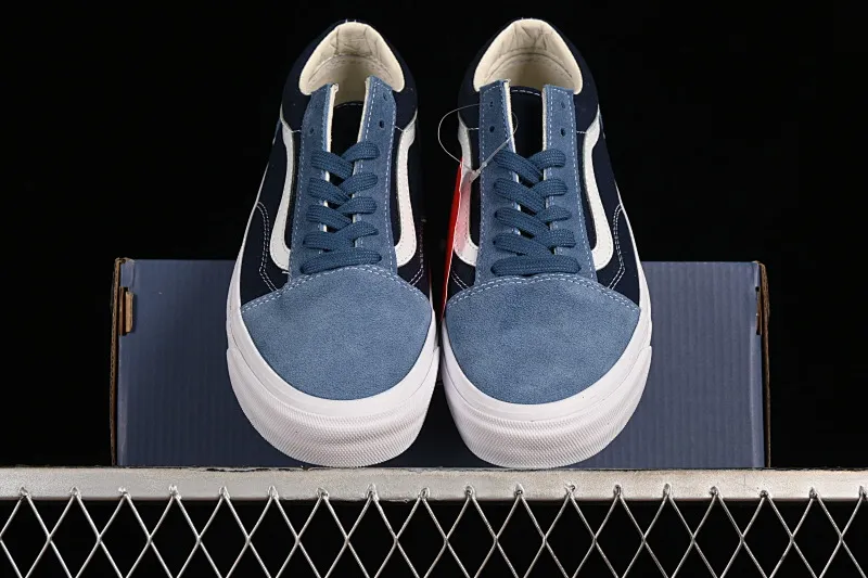 All categories Vans Vans series Vans Mid Vans Sk8-Mid Reissue 83 high-end branch blue stitching suede casual retro skateboard shoes VN000CQDDWR